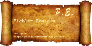 Pichler Erazmus névjegykártya